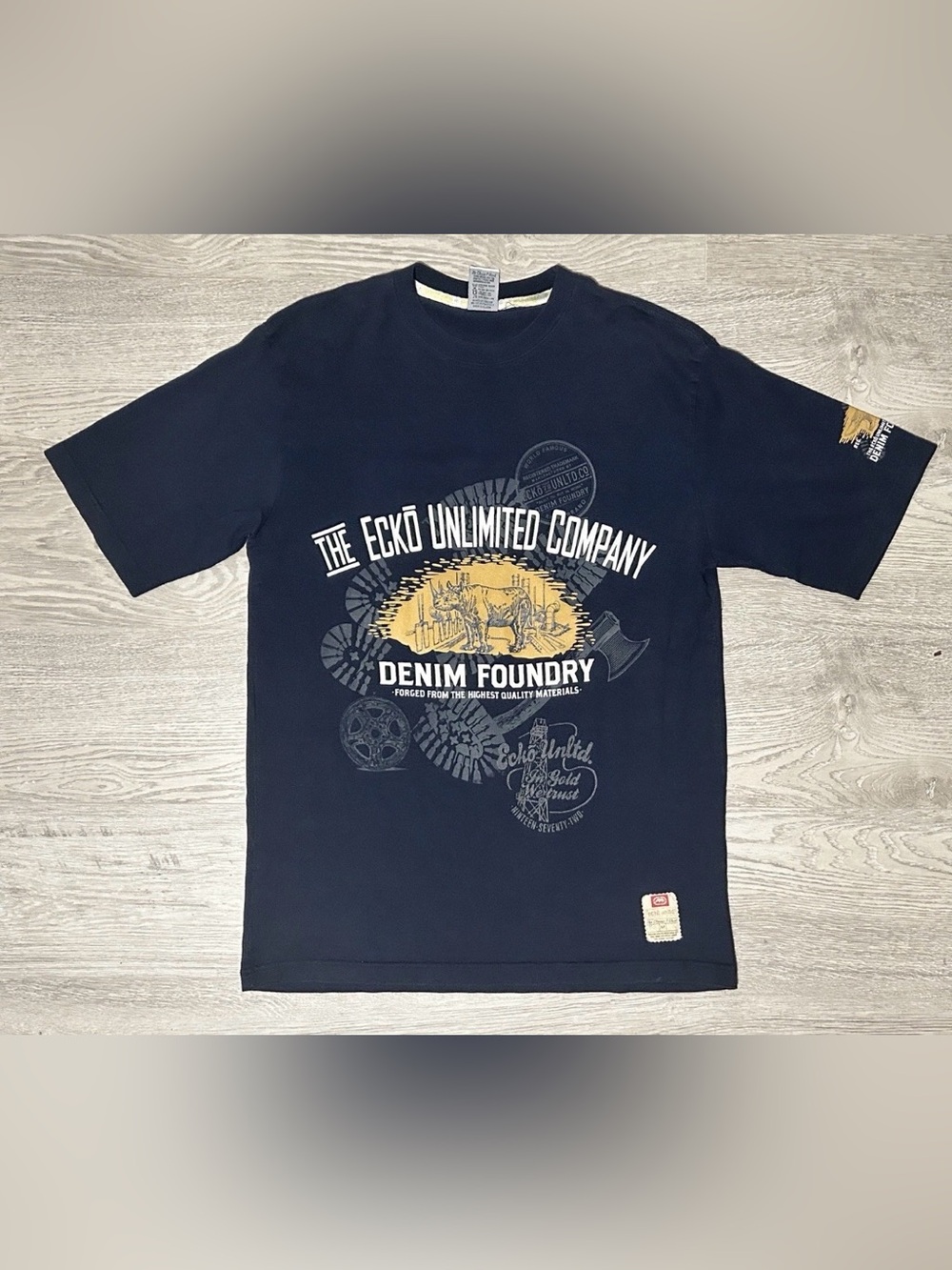 Ecko Unlimited Men’s Navy Graphic Oversized T-Shirt - Denim Foundry